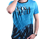 Ronde Coton Imprimer Straght T-shirt manches courtes Homme