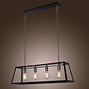 60W E27 Luz 4-luz Pendent com sombra transparente Escada Estilo