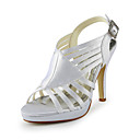 Gorgeous Satin Stiletto Heel Sandals With Buckle Wedding Shoes (More Colors)