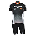 Kooplus 100% poliéster de manga corta de secado rápido para hombre Trajes BIB bici cortos (Negro y Naranja)