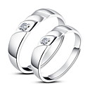 Unique en argent 925 Cubic Zirconia anneaux de couple