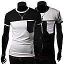 Mannen contrast kleur korte mouw T-shirt