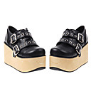 Hechos a mano de cuero PU Negro 9cm Plataforma Punk Lolita Shoes