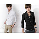 Men 's White Mature Shirt Collar Mature Men Work Long Shirts