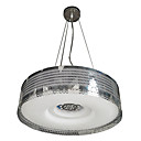 40W Modern Pendant Light with Acrylic Drum Shade in Stainless Steel Decor(T6 Tube)