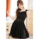 Frauen-Chiffon-Schulter-Kleid,