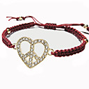 Corazón de la Mujer del diamante de la aleación pulsera de cuerda