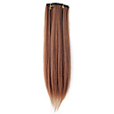 High Quality Synthetic 45cm Clip-In Straight Hair Extension with 4 Colors to Choose
