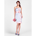Sheath/Column Sweetheart Knee-length Satin Bridesmaid Dress