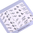 6PCS Ultrathin Silver Water Transfer Printing Nail Stickers