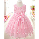 Nizza ärmellos Baumwolle / Tüll Hochzeit / Abend Blumenmädchen Kleid
