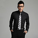 Men 's Black Classic Shirt Collar Men Work Long Shirts