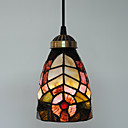 40W Nature Inspired Tiffany Single Pendant Light with Stained Glass Shade in Floral Design