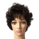 100% cheveux humains courte perruque de cheveux noirs ondulés