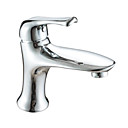 Contemporary Chrome Finish Centerset Bathroom Sink Faucets