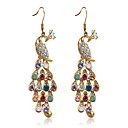 Charming Alloy Peacock Design Crystal Drop Earrings