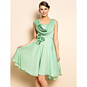 TS Cowl kraag 3D Flower Decor Swing Dress