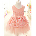 Schöne ärmellose Baumwolle / Tüll Hochzeit / Abend Blumenmädchen Kleid