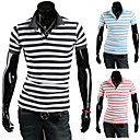 Men's Fashion Wide Stripes Thin korte mouw T-shirt