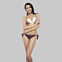 Smart Sexy Contrast Color Weave Halter Neck Bikini Set
