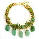 Vrouwen Alloy met Jade en Crystal Ketting