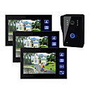 7 pulgadas TFT LCD con llave la puerta de vídeo táctil (1 cámara con 3 monitores)