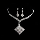 Amazing With Rhinestones Wedding Bridal Jewelry Set Including Necklace And Earrings