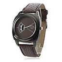 Herren Quarz Analog-Armbanduhr mit Lederband (braun)