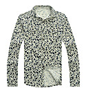 Men's Floral Print Vintage Long Sleeve Shirt
