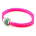 Pulseira bola doces Couro Cor Zircon (cores sortidas)
