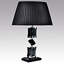 40W Résumé Table lumineuse avec lampe en cristal de pôle et noir plissé Tissu Ombre