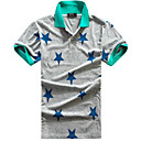 Men's Shirt Collar Short Sleeve Star Pattern T-shirt