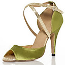Customized Women's Satin Latin / Ballroom Dance Shoes With Buckle