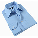 Men 's Blue Business Stripes Shirt Collar Men Work Long Shirts