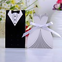 smoking e abito favore box con nastro bianco (set di 12)