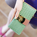 Women's Sweet Contrast Color Buckle Woven Wallet