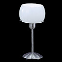 40W Transitional Table Light with White Frosted Glass Drum Shade