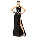 Sheath/Column One Shoulder Floor-length Chiffon Evening Dress