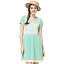 MYWELL Baby Collar Splice Lace Dress