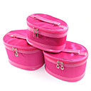 3PCS Cosmetic Makeup Pouch Portable Case Bag Set with Mirrors Rose Mini Spot