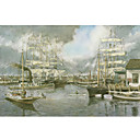 Printed Art Landscape Generic Seaport by Stanton Manolakas