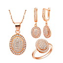 18K Schattige Plated met strass Dames Inclusief Hanger Oorbellen Ringen