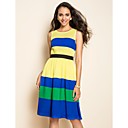 Ts strepen Contrast Color chiffon jurk