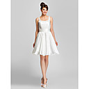 A-line Scoop Knee-length Charmeuse Cocktail Dress