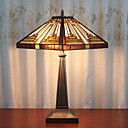 60W Traditional Tiffany Glass Light with Resin Stand