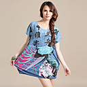 Women's ITY Plus Size Print Dress(Length:75cm)