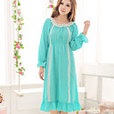 Water Blue Sexy Long Sleeve Chiffon Chemises & Gowns