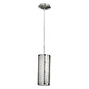 40W Modern Pendant Light with Hollow-out Sculptured Metal Cylinder Shades Down
