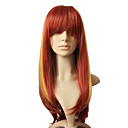Capless synthétique cheveux couleurs mélangées, longue perruque de cheveux