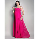 Sheath/Column One Shoulder Floor-length Chiffon Maternity Evening Dress